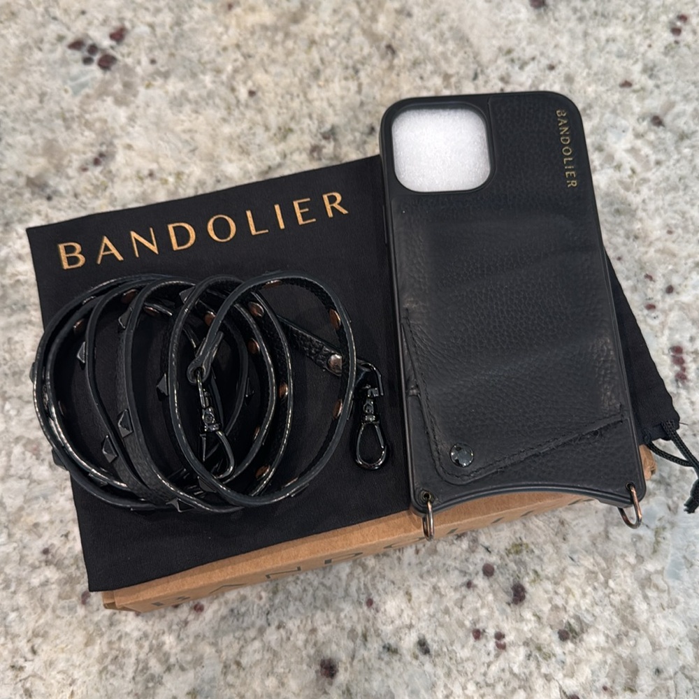 Bandolier Sarah Crossbody Phone Case in Black/Black for iPhone 14 Plus